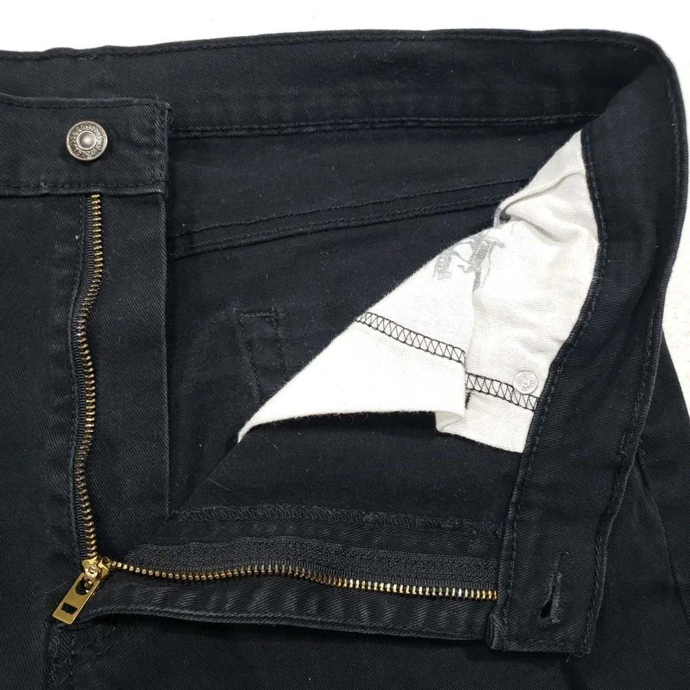 Levi's 513 Slim Straight Jeans Mens 36x32 Black Stretch Denim Pants